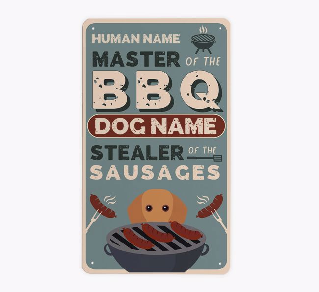 BBQ: Personalized {breedFullName} Metal Sign